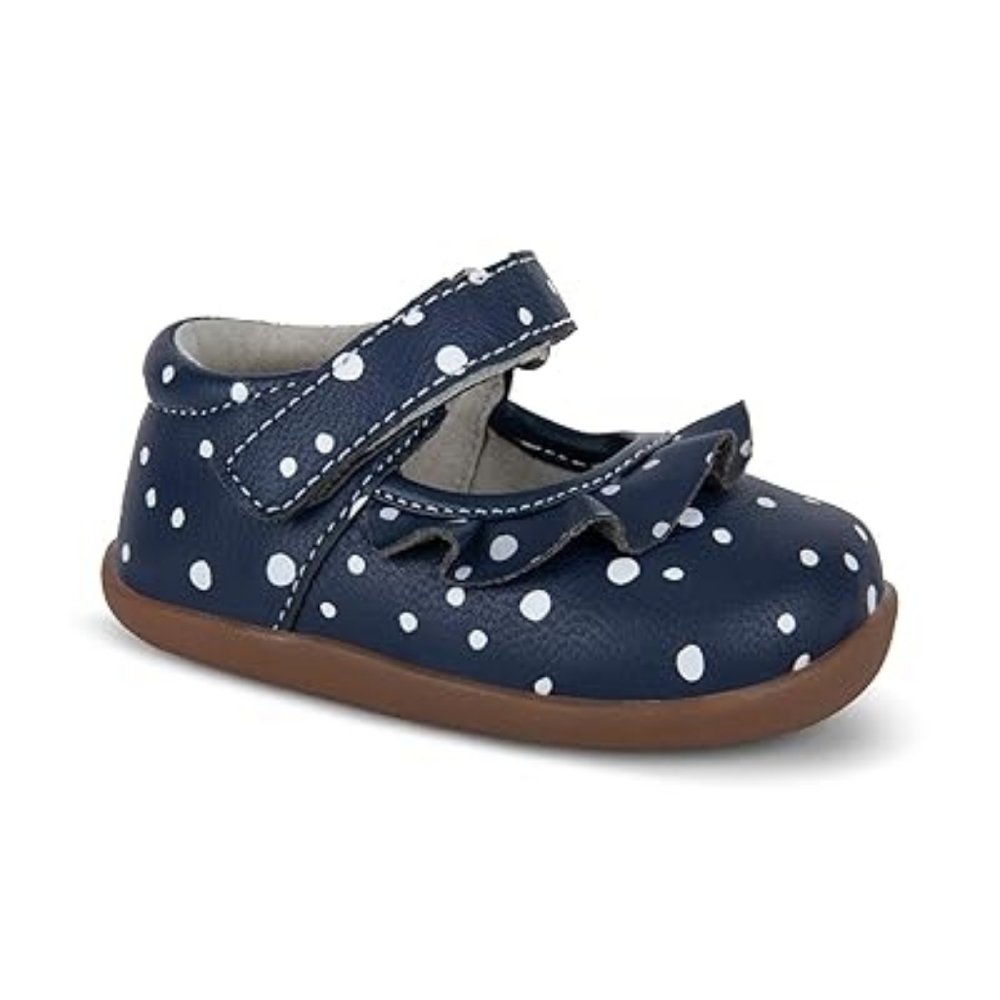 New ✨️See Kai Run Belle Mary Jane Toddler Shoes Size 5 Navy/White Polka Dots✨️
